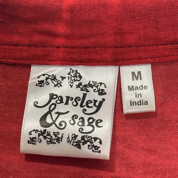 Parsley & Sage Layla Layered Tunic Red Black - Picture 3 of 4